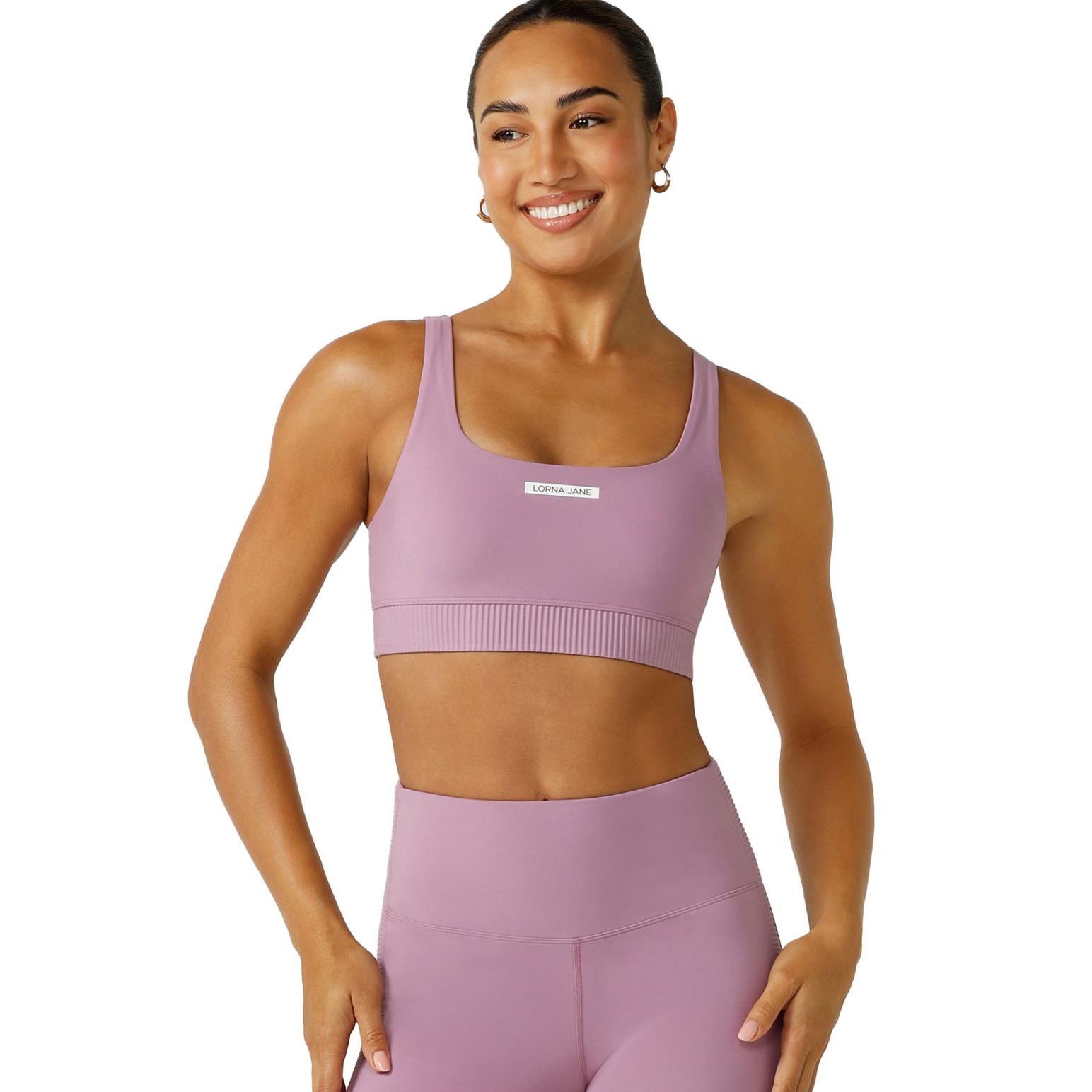 Lorna Jane Grande Rib Sports Bra New Orchid